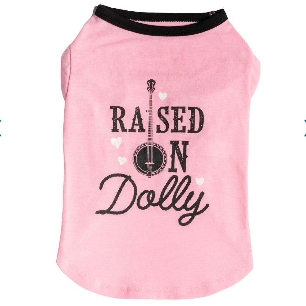 Dog T Shirt Dolly Parton Medium Cat Pet Doggy Parton Pink Raised On Dolly Tee B3